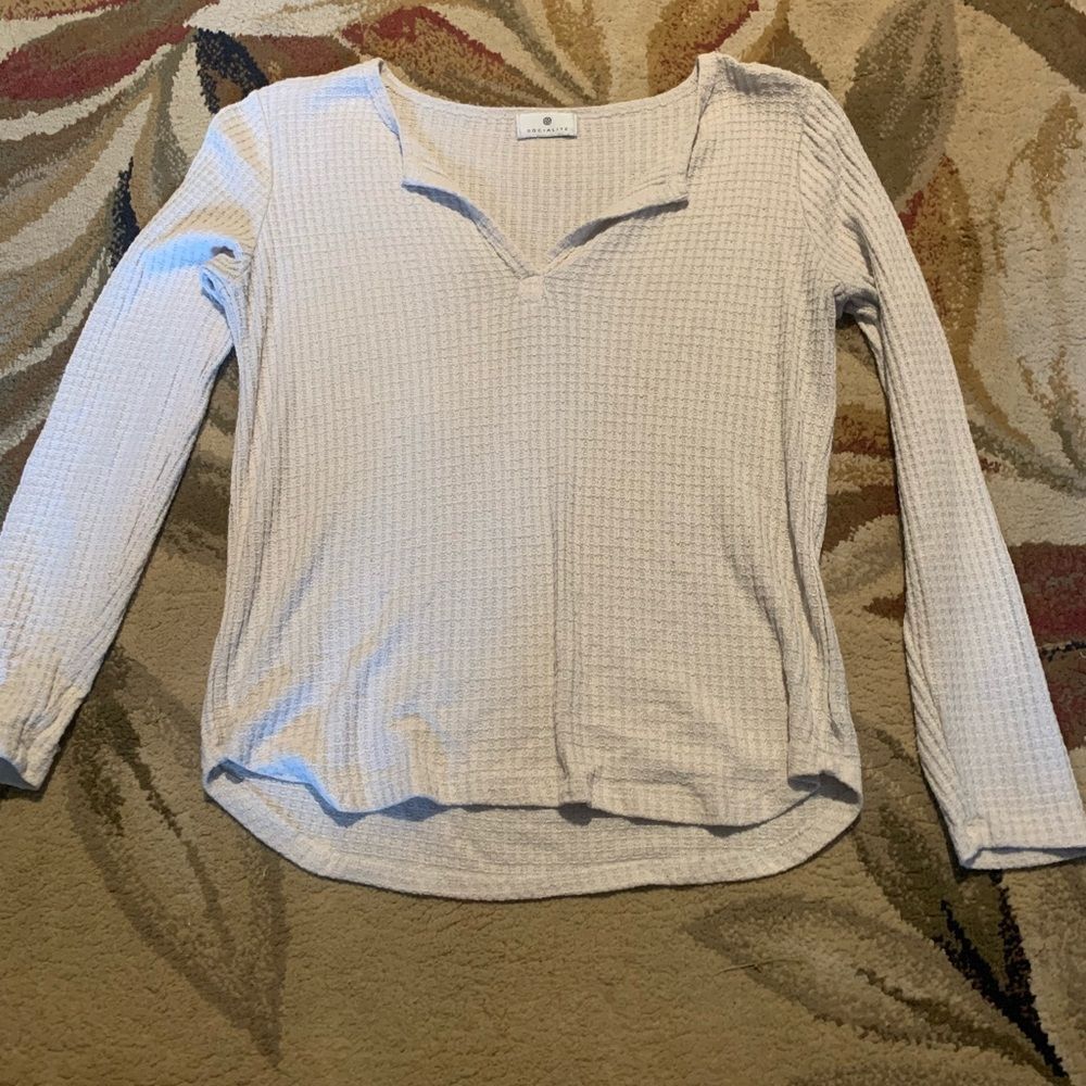 socialite waffle long sleeve small